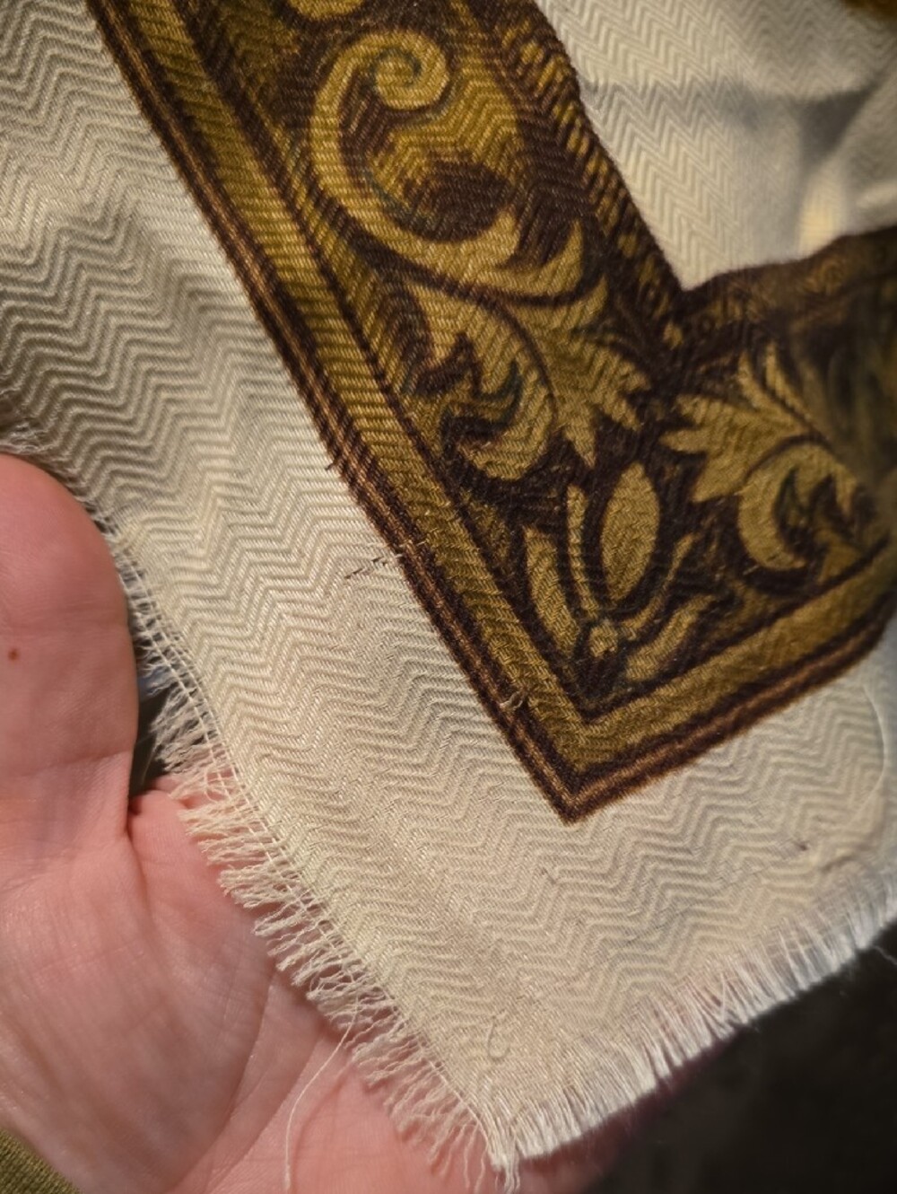 Vintage Basha Scarves Inc. Floral Square Scarf – Made in Italy, Rich Autumn Tone - Picture 5 of 7